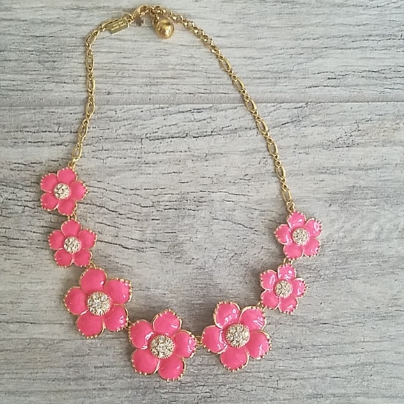 kate spade Jewelry - Kate Spade enamel garden pink flower necklace